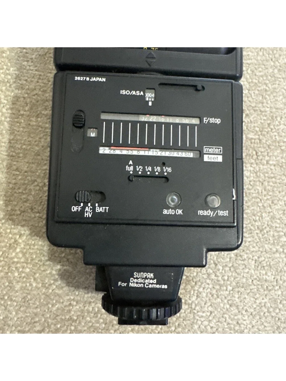 UNTESTED SUNPAK Auto 433 D Thyristor for Canon Film camera Shoe Mount Flash